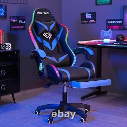 Gaming Chair with Bluetooth Speakers and RGB LED Lights Ergonomic Massage Comput