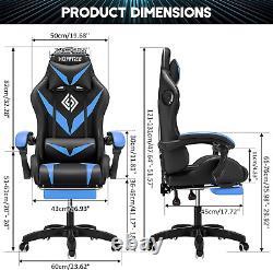 Gaming Chair with Bluetooth Speakers and RGB LED Lights Ergonomic Massage Comput