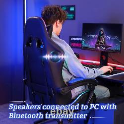 Gaming Chair with Bluetooth Speakers and RGB LED Lights Ergonomic Massage Comput