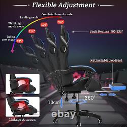 Gaming Chair with Bluetooth Speakers and RGB LED Lights Ergonomic Massage Comput