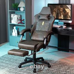 Gaming Chair with Footrest Ergonomic Computer Chair Massage Lumbar Cushion, Raci