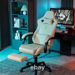 Gaming Chair with Footrest Ergonomic Computer Chair Massage Lumbar Cushion, Raci