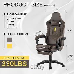 Gaming Chair with Footrest Ergonomic Computer Chair Massage Lumbar Cushion, Raci