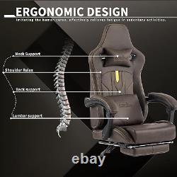 Gaming Chair with Footrest Ergonomic Computer Chair Massage Lumbar Cushion, Raci