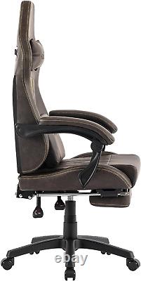 Gaming Chair with Footrest Ergonomic Computer Chair Massage Lumbar Cushion, Raci