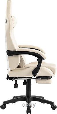 Gaming Chair with Footrest Ergonomic Computer Chair Massage Lumbar Cushion, Raci