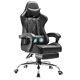 Gaming Chair with Footrest and Massage Lumbar Support, Ergonomic Computer Black