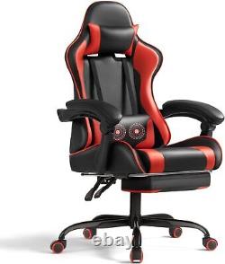 Gaming Chair with Footrest and Massage Lumbar Support Ergonomic Computer C