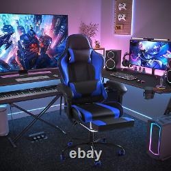 Gaming Chair with Footrest and Massage Lumbar Support, Ergonomic Computer Chairs