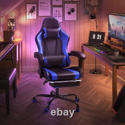 Gaming Chair with Footrest and Massage Lumbar Support, Ergonomic Computer Chairs