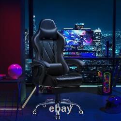 Gaming Chair with Footrest and Massage Lumbar Support, Ergonomic Computer Sea