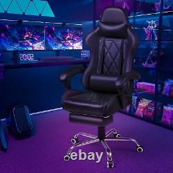 Gaming Chair with Footrest and Massage Lumbar Support, Ergonomic Computer Sea