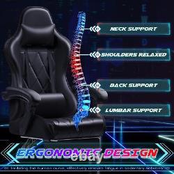 Gaming Chair with Footrest and Massage Lumbar Support, Ergonomic Computer Sea