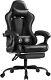 Gaming Chair with Footrest and Massage Lumbar Supportwith 360°Swivel and Headres