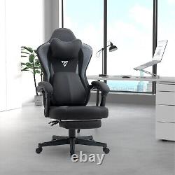 Gaming Chair with Heated Massage Lumbar Support, Breathable Fabric Office Cha