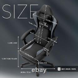 Gaming Chair with Heated Massage Lumbar Support, Breathable Fabric Office Cha