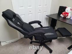 Gaming Chair with Heated Massage Lumbar Support, Breathable Fabric Office Cha