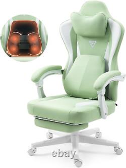 Gaming Chair with Heated Massage Lumbar Support Breathable Fabric Office Chair w