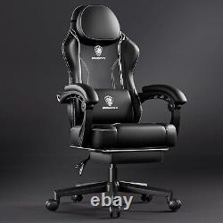 Gaming Chair with Massage, Ergonomic Design with Footrest & Lumbar Support