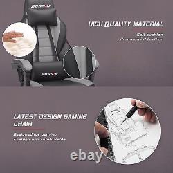 Gaming Chair with Massage, Ergonomic Design with Footrest & Lumbar Support