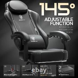 Gaming Chair with Massage, Ergonomic Design with Footrest & Lumbar Support