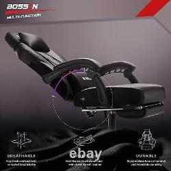 Gaming Chair with Massage, Ergonomic Design with Footrest & Lumbar Support