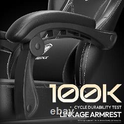 Gaming Chair with Massage, Ergonomic Design with Footrest & Lumbar Support