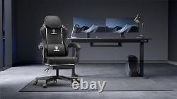 Gaming Chair with Massage, Ergonomic Design with Footrest & Lumbar Support