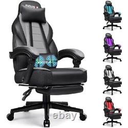 Gaming Chair with Massage, Ergonomic Heavy Duty Design with Footrest and Lumbar