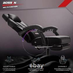 Gaming Chair with Massage, Ergonomic Heavy Duty Design with Footrest and Lumbar