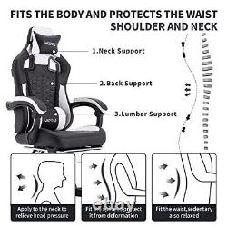 Gaming Chair with Massage, Ergonomic PC Gaming Chair with Blackwhite(type-b)