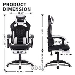 Gaming Chair with Massage, Ergonomic PC Gaming Chair with Blackwhite(type-b)