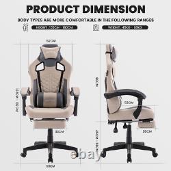 Gaming Chair with Massage, Ergonomic PC Gaming Chair with Footrest Comfortable