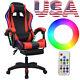 Gaming Chair with Massage Lumbar Support Bluetooth Speakers Backrest Adjustable