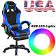 Gaming Chair with Massage Lumbar Support Bluetooth Speakers Backrest Adjustable