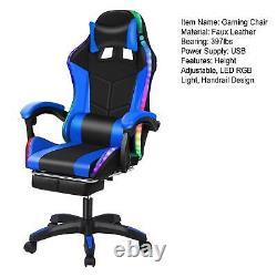 Gaming Chair with Massage Lumbar Support Bluetooth Speakers Backrest Adjustable