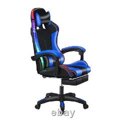 Gaming Chair with Massage Lumbar Support Bluetooth Speakers Backrest Adjustable