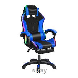 Gaming Chair with Massage Lumbar Support Bluetooth Speakers Backrest Adjustable