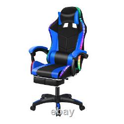 Gaming Chair with Massage Lumbar Support Bluetooth Speakers Backrest Adjustable