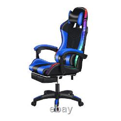 Gaming Chair with Massage Lumbar Support Bluetooth Speakers Backrest Adjustable