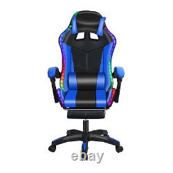 Gaming Chair with Massage Lumbar Support Bluetooth Speakers Backrest Adjustable