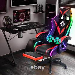 Gaming Chair with RGB LED Lights Ergonomic Computer Chair with Massage