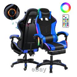 Gaming Chair with RGB LED Lights Ergonomic Computer Chair with Massage