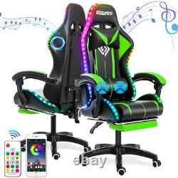 Gaming Chair with bluetooth Speakers with LED Massage Ergonomic Office Chair USA