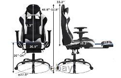 Gaming Massage Office Chair Ergonomic PU Leather Recliner Computer Chair