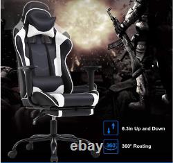 Gaming Massage Office Chair Ergonomic PU Leather Recliner Computer Chair