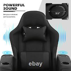 Gaming Racing Massage Chair Reclinable Computer Swivel Seat withBluetooth Speakers