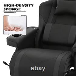 Gaming Racing Massage Chair Reclinable Computer Swivel Seat withBluetooth Speakers