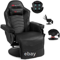 Gaming Recliner Massage Gaming Chair with Footrest Ergonomic Leather