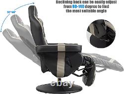 Gaming Recliner Massage Gaming Chair with Footrest Ergonomic PU Leather